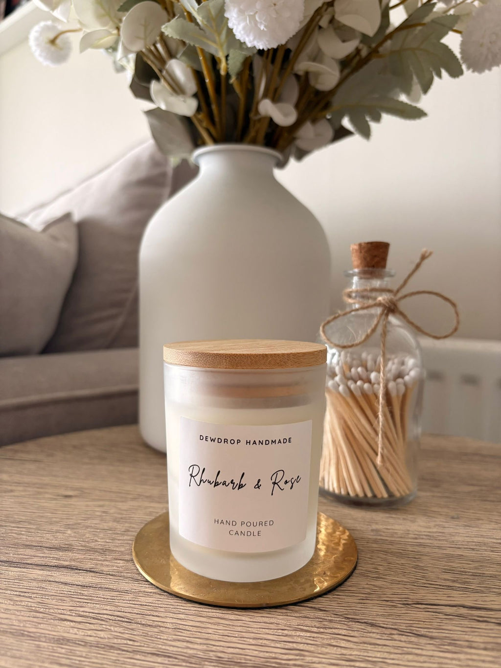 Rhubarb & Rose Soy Wax Candle