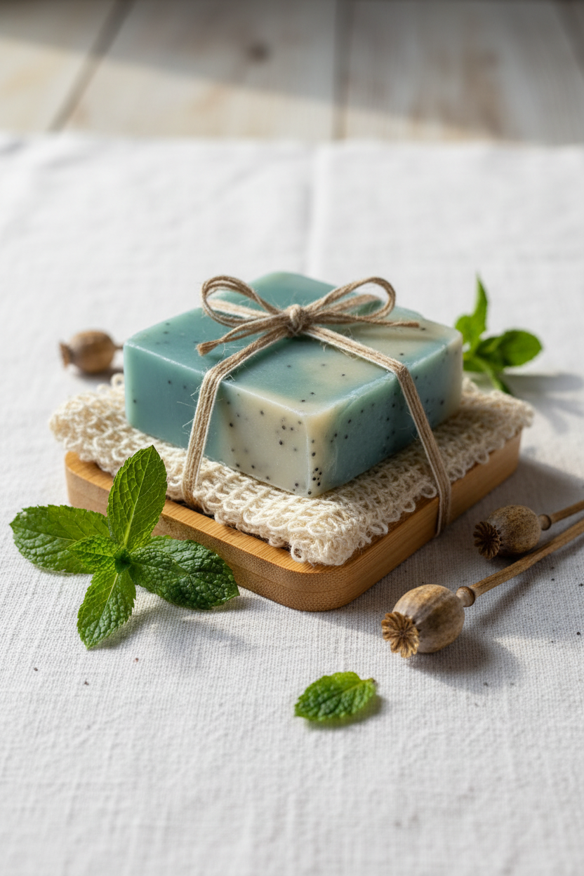 Peppermint & Poppy Seed Artisan Soap Gift Set